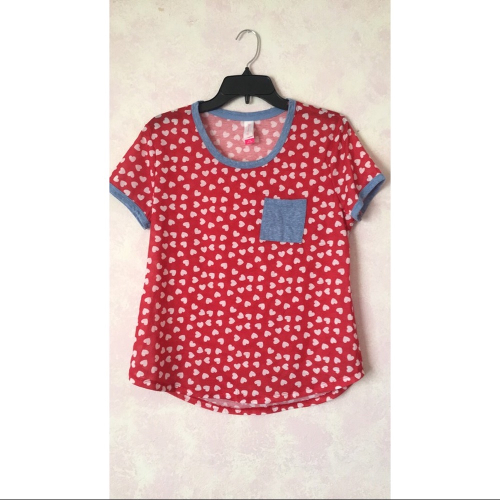 Heart polka dot t-shirt with pocket